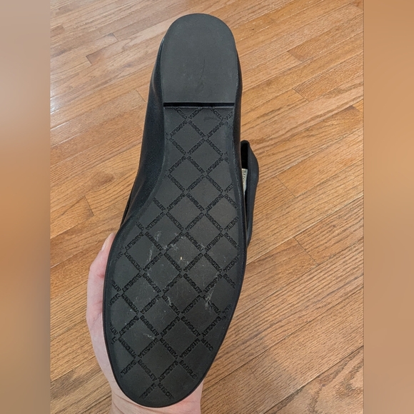 Badgley Mischka Black Crystal Embellished Flats - Picture 2 of 3